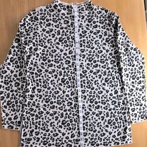 LOFT Classic animal print mock neck cotton tunic sweater Size M LIKE NEW